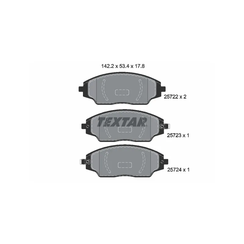 Jeu de 4 plaquettes de frein avant TEXTAR 2572201