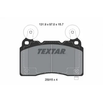 Jeu de 4 plaquettes de frein avant TEXTAR 2591501