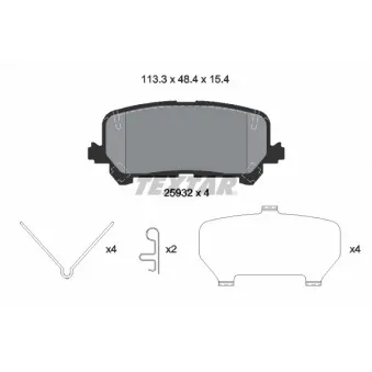 Jeu de 4 plaquettes de frein avant TEXTAR