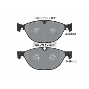 Jeu de 4 plaquettes de frein avant TEXTAR 2598201