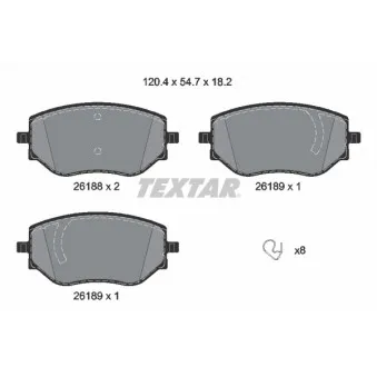 Jeu de 4 plaquettes de frein avant TEXTAR 2618801