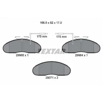Jeu de 4 plaquettes de frein avant TEXTAR 2998501
