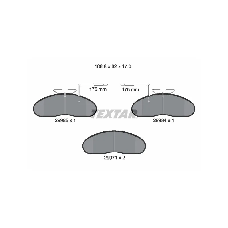 Jeu de 4 plaquettes de frein avant TEXTAR 2998501