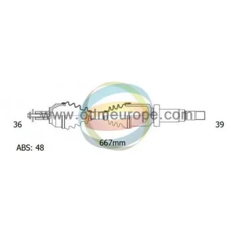 Arbre de transmission ODM-MULTIPARTS 18-152221