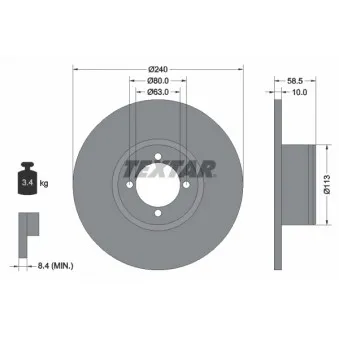 Jeu de 2 disques de frein avant TEXTAR 92001100