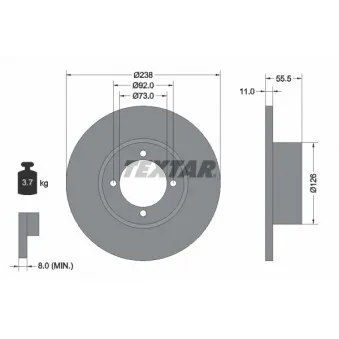 Jeu de 2 disques de frein avant TEXTAR 92005400