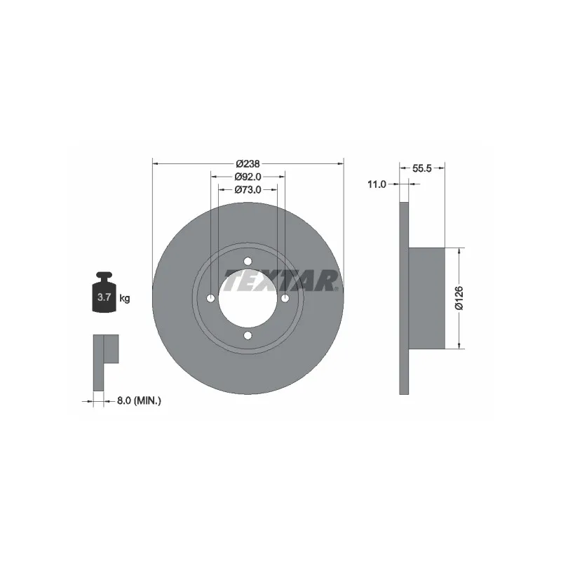 Jeu de 2 disques de frein avant TEXTAR 92005400