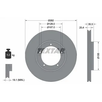 Jeu de 2 disques de frein avant TEXTAR 92006107