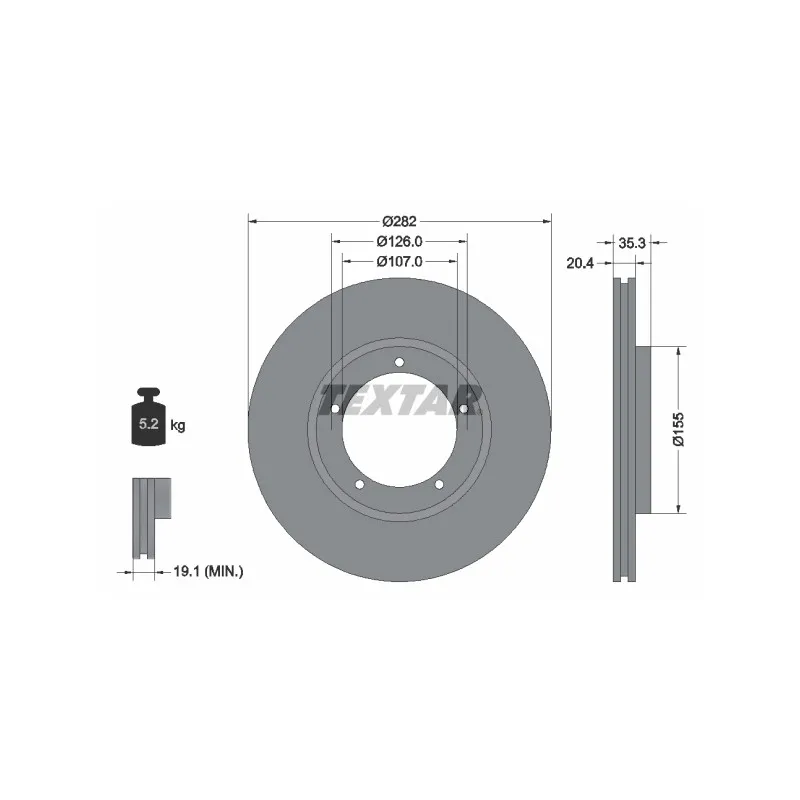 Jeu de 2 disques de frein avant TEXTAR 92006107