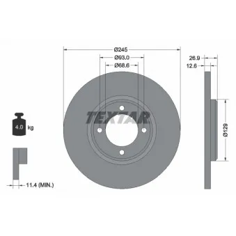 Jeu de 2 disques de frein avant TEXTAR 92008200