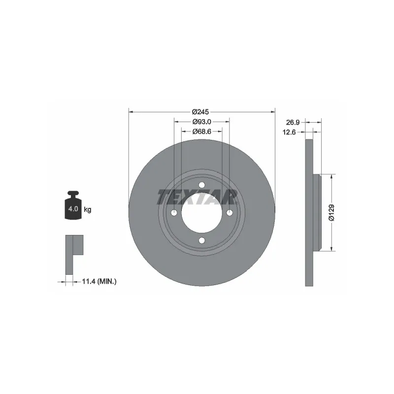 Jeu de 2 disques de frein avant TEXTAR 92008200