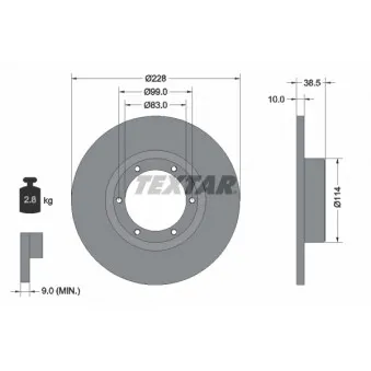Jeu de 2 disques de frein avant TEXTAR 92009200