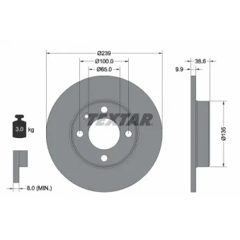 Jeu de 2 disques de frein avant TEXTAR 92009303