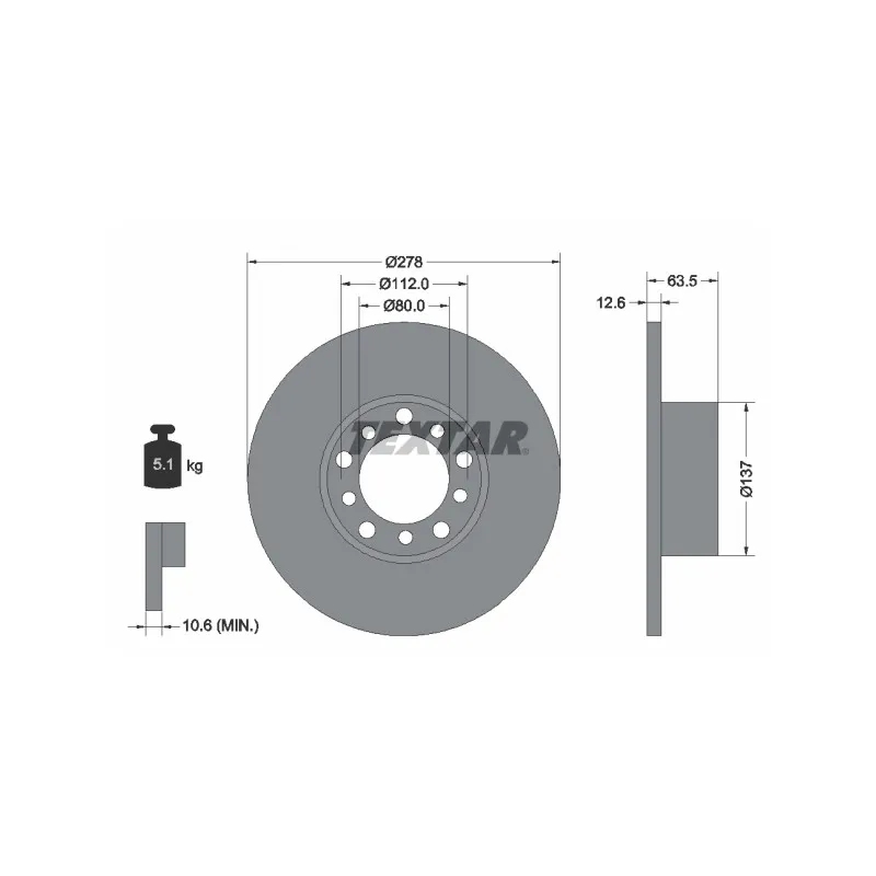 Jeu de 2 disques de frein avant TEXTAR 92009500