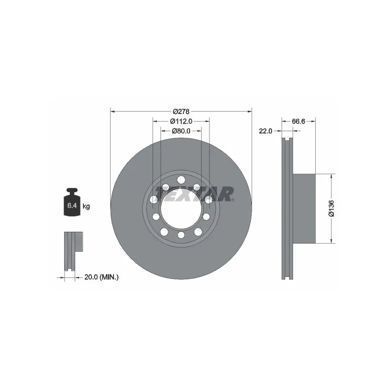 Jeu de 2 disques de frein avant TEXTAR 92009800