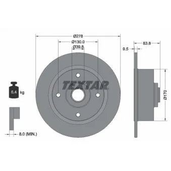 Jeu de 2 disques de frein avant TEXTAR 92010300