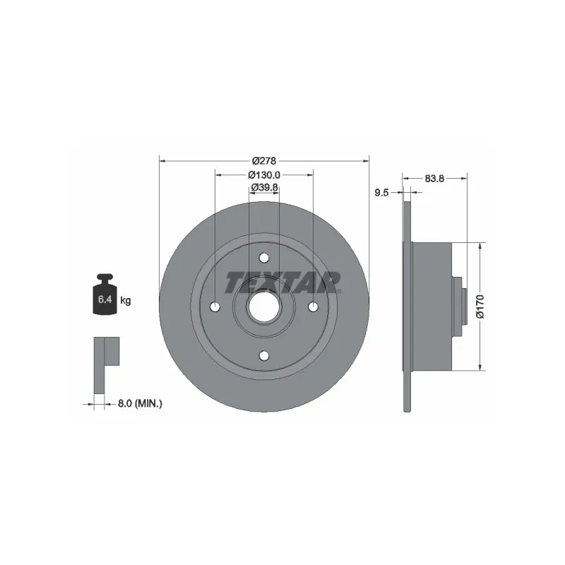 Jeu de 2 disques de frein avant TEXTAR 92010300