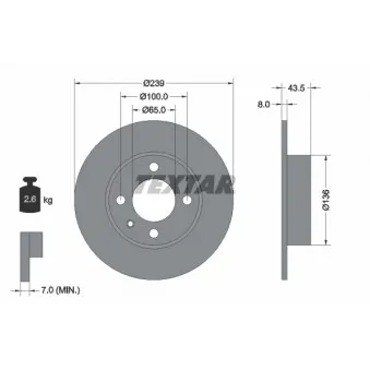 Jeu de 2 disques de frein avant TEXTAR 92010500