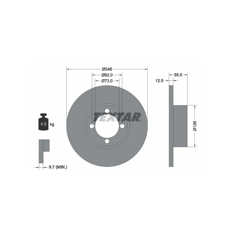 Jeu de 2 disques de frein avant TEXTAR 92010700