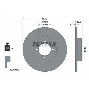 Jeu de 2 disques de frein avant TEXTAR 92011400