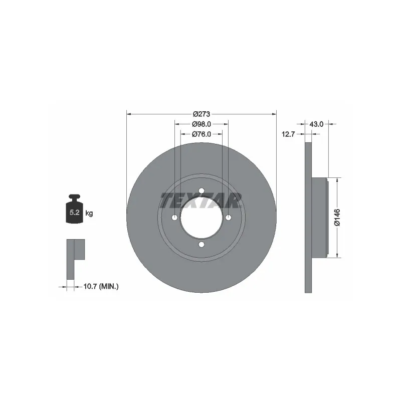 Jeu de 2 disques de frein avant TEXTAR 92011400