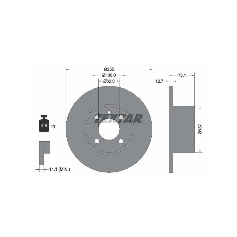 Jeu de 2 disques de frein avant TEXTAR 92011600