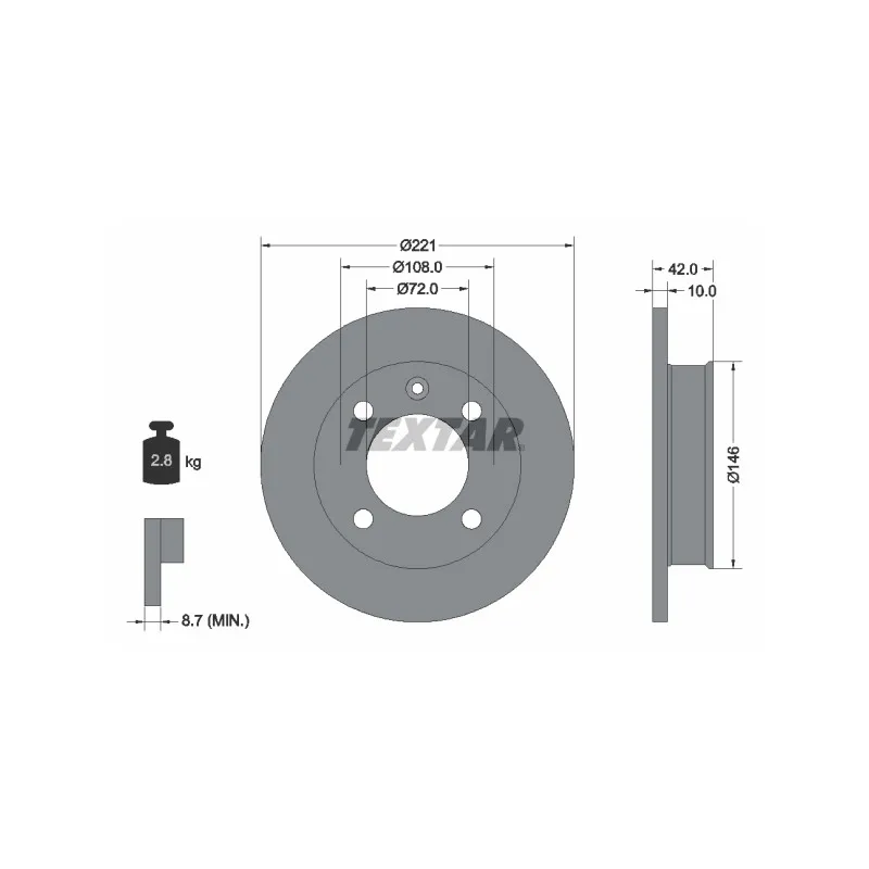 Jeu de 2 disques de frein avant TEXTAR 92011900