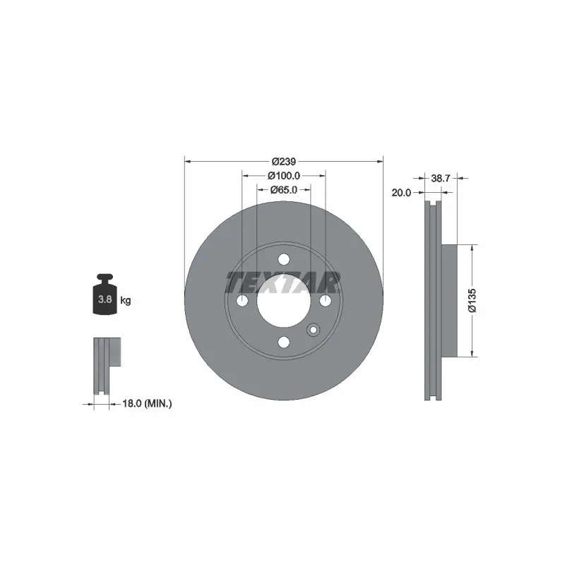 Jeu de 2 disques de frein avant TEXTAR 92012103