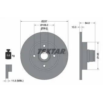 Jeu de 2 disques de frein avant TEXTAR 92012500