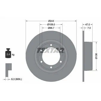 Jeu de 2 disques de frein avant TEXTAR 92014400