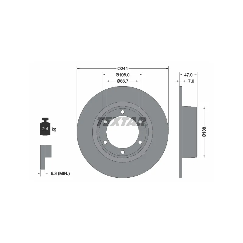 Jeu de 2 disques de frein avant TEXTAR 92014400
