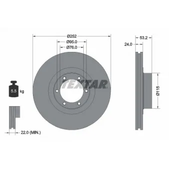 Jeu de 2 disques de frein avant TEXTAR 92017203
