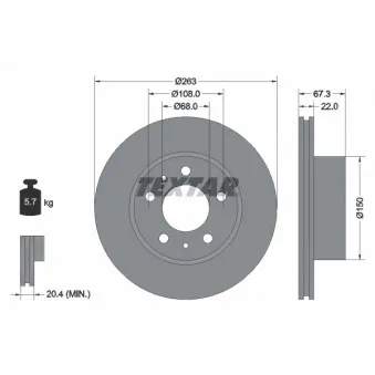 Jeu de 2 disques de frein arrière TEXTAR 92018600