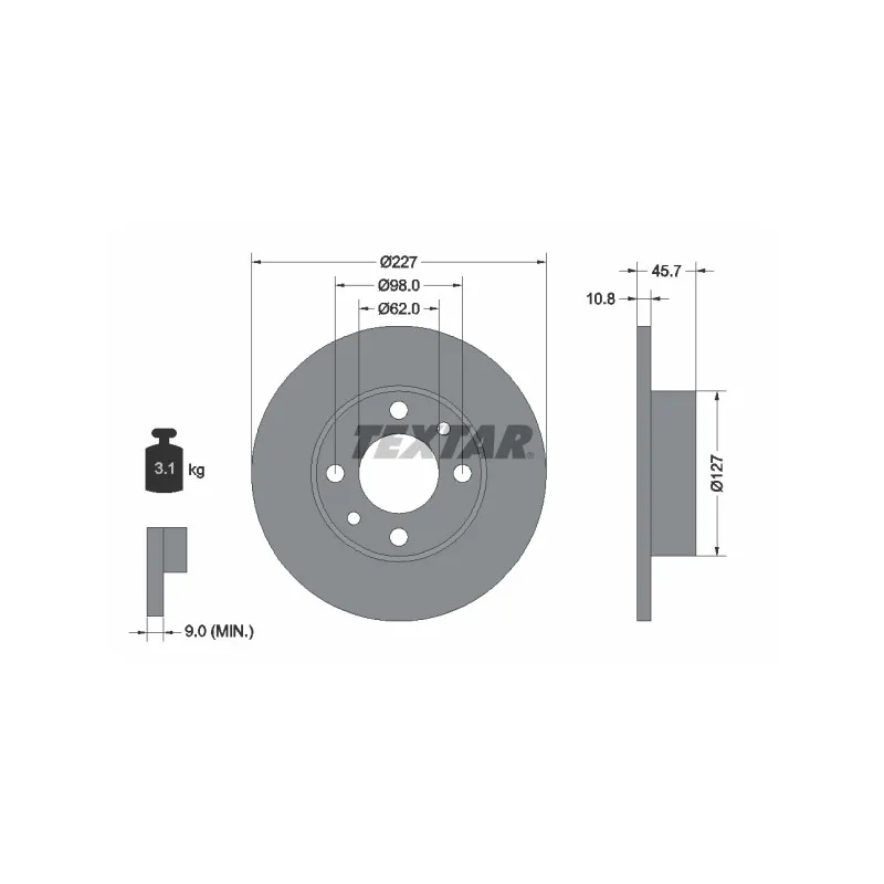 Jeu de 2 disques de frein avant TEXTAR 92019300