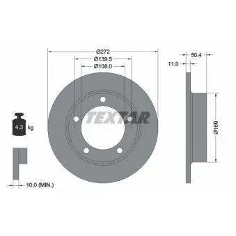 Jeu de 2 disques de frein avant TEXTAR 92019900
