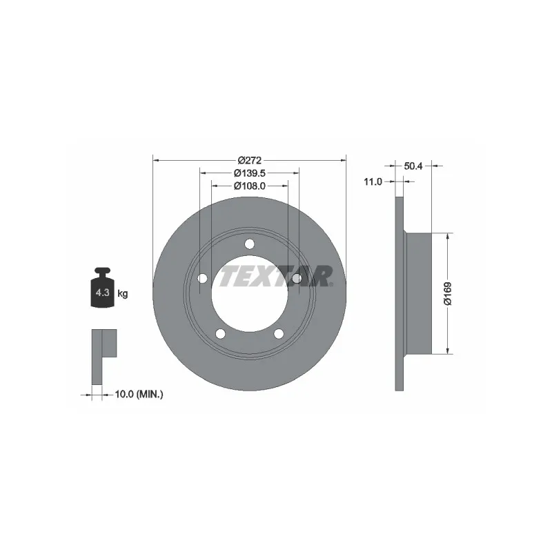 Jeu de 2 disques de frein avant TEXTAR 92019900