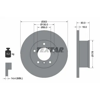 Jeu de 2 disques de frein avant TEXTAR 92020300