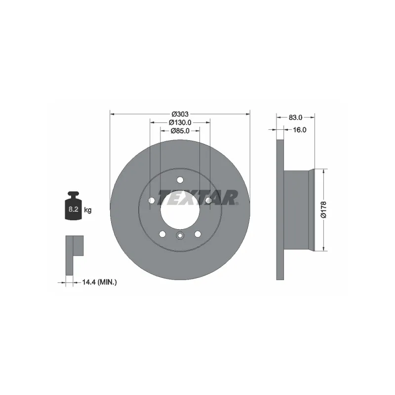 Jeu de 2 disques de frein avant TEXTAR 92020300
