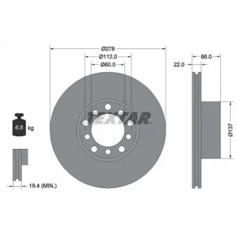 Jeu de 2 disques de frein avant TEXTAR 92020400