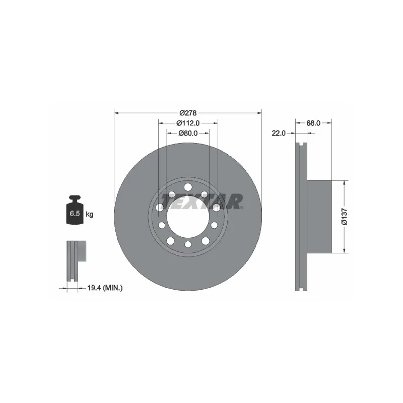 Jeu de 2 disques de frein avant TEXTAR 92020400