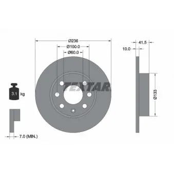 Jeu de 2 disques de frein avant TEXTAR 92020800