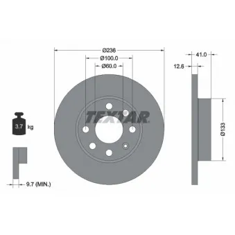 Jeu de 2 disques de frein avant TEXTAR 92020903