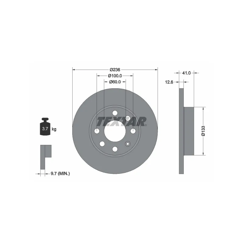 Jeu de 2 disques de frein avant TEXTAR 92020903
