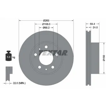 Jeu de 2 disques de frein avant TEXTAR 92021800