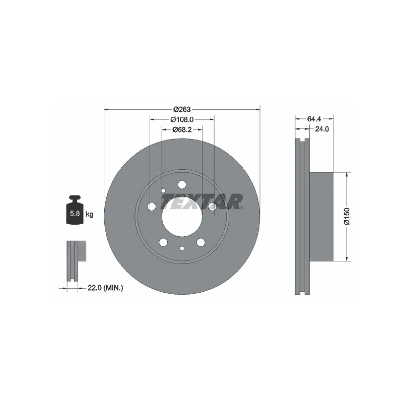Jeu de 2 disques de frein avant TEXTAR 92021800