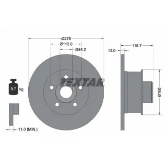 Jeu de 2 disques de frein avant TEXTAR 92022000