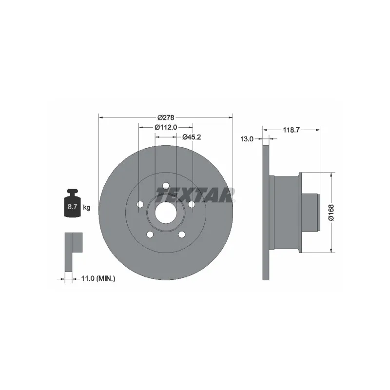 Jeu de 2 disques de frein avant TEXTAR 92022000