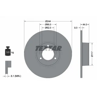 Jeu de 2 disques de frein avant TEXTAR 92022100