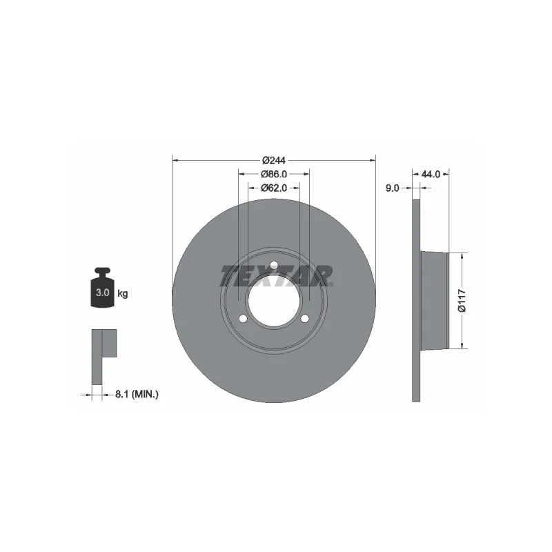 Jeu de 2 disques de frein avant TEXTAR 92022100