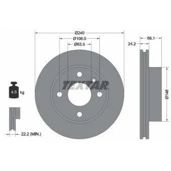 Jeu de 2 disques de frein avant TEXTAR 92022900